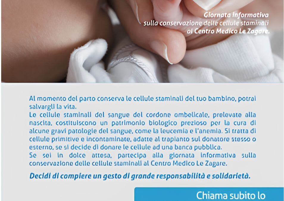 Giornata informativa sulla conservazione delle cellule staminali